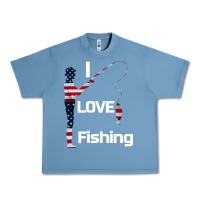 Pebble Blue I love fishing Urban Heavy Tee - Bettercallsaul