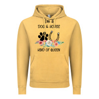 Vintage Mustard I'm A Dog & Horse Kind Of Queen Pet Lover Owner Vintage Hoodie - Bettercallsaul