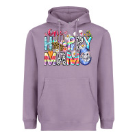 Lavender One Happy Mama Easter Bunny Heavyweight Hoodie - CowhideDigitalArt