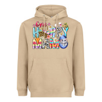 Mushroom One Happy Mama Easter Bunny Heavyweight Hoodie - CowhideDigitalArt