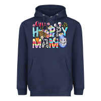 Navy One Happy Mama Easter Bunny Heavyweight Hoodie - CowhideDigitalArt