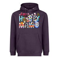 Plum One Happy Mama Easter Bunny Heavyweight Hoodie - CowhideDigitalArt