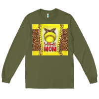 Army Green softball with leopard tumbler tbs Long Sleeve Tee - TumblerDesignByShophia