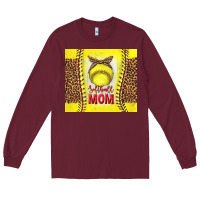 Burgundy softball with leopard tumbler tbs Long Sleeve Tee - TumblerDesignByShophia