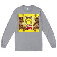 Heather Grey softball with leopard tumbler tbs Long Sleeve Tee - TumblerDesignByShophia