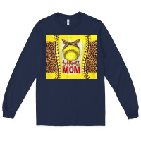 Navy softball with leopard tumbler tbs Long Sleeve Tee - TumblerDesignByShophia