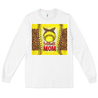 White softball with leopard tumbler tbs Long Sleeve Tee - TumblerDesignByShophia