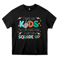 Black i love my kids but sometimes i wanna square up Heavy Core Tee - MaliasSmallBusiness