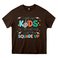 Chocolate Brown i love my kids but sometimes i wanna square up Heavy Core Tee - MaliasSmallBusiness