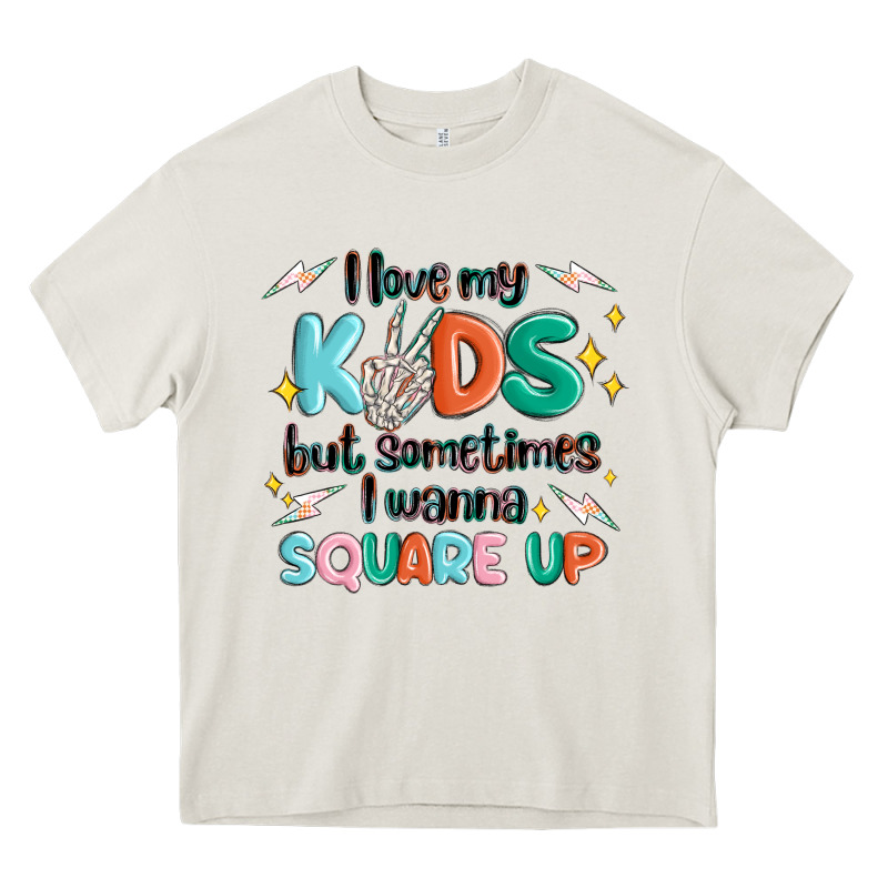 I Love My Kids But Sometimes I Wanna Square Up Heavy Core Tee by MaliasSmallBusiness | Teevron