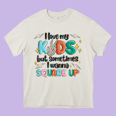 I Love My Kids But Sometimes I Wanna Square Up Heavy Core Tee Designed By Maliassmallbusiness