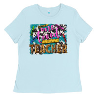 Baby Blue one loved teacher Ladies Tee - NancyCooperArtShop