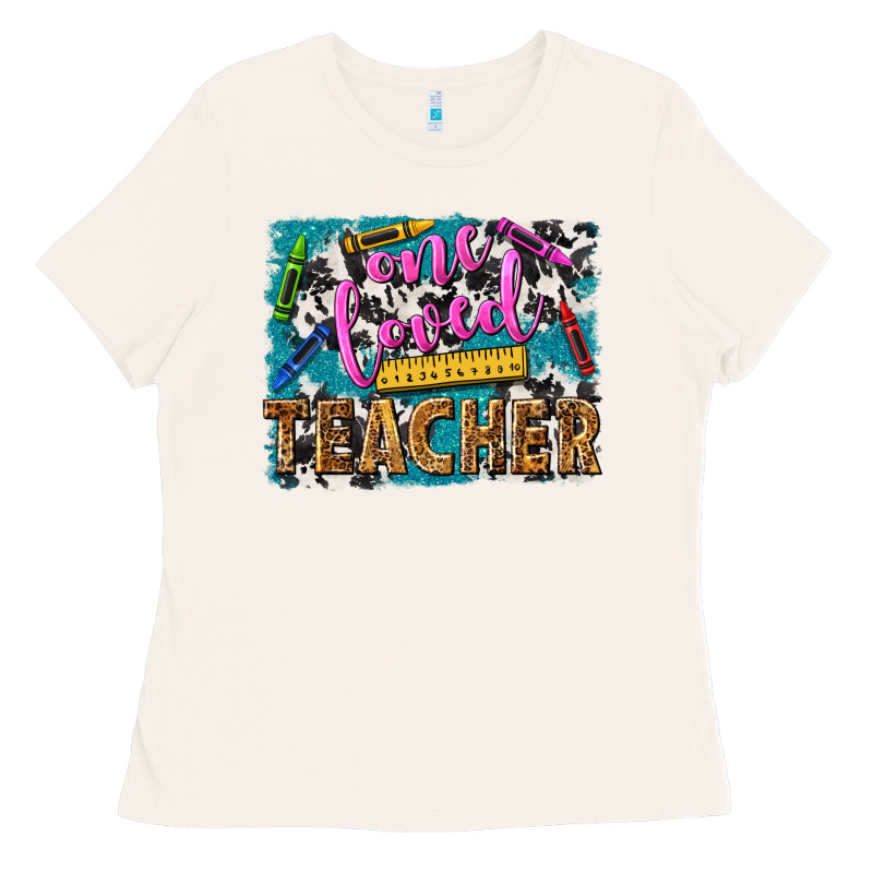 One Loved Teacher Ladies Tee by NancyCooperArtShop | Teevron