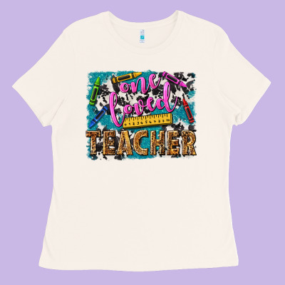 One Loved Teacher Ladies Tee Designed By Nancycooperartshop