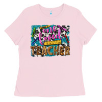 Bubblegum Pink one loved teacher Ladies Tee - NancyCooperArtShop