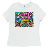 White one loved teacher Ladies Tee - NancyCooperArtShop