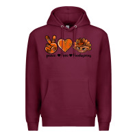 Burgundy peace love thanksgiving bbs Premium Hoodie - BundleAndBundleShop