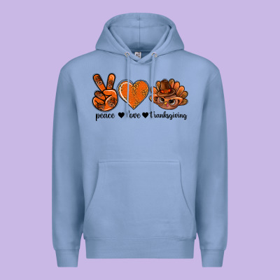 Peace Love Thanksgiving Bbs Premium Hoodie Designed By Bundleandbundleshop