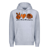 Heather Grey peace love thanksgiving bbs Premium Hoodie - BundleAndBundleShop
