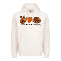 Pale Pink peace love thanksgiving bbs Premium Hoodie - BundleAndBundleShop