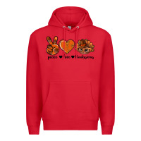 Red peace love thanksgiving bbs Premium Hoodie - BundleAndBundleShop