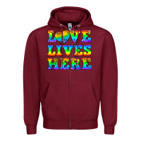 Burgundy Western Love Lives Here Zipper Hoodie - BundleAndBundleShop