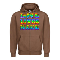 Chestnut Western Love Lives Here Zipper Hoodie - BundleAndBundleShop
