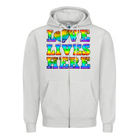 Dove Grey Western Love Lives Here Zipper Hoodie - BundleAndBundleShop