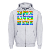 Heather Grey Western Love Lives Here Zipper Hoodie - BundleAndBundleShop