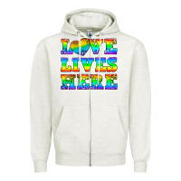 Oatmeal Heather Western Love Lives Here Zipper Hoodie - BundleAndBundleShop