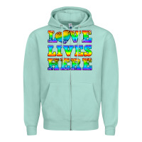 Seafoam Western Love Lives Here Zipper Hoodie - BundleAndBundleShop