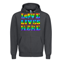 Smoke Western Love Lives Here Zipper Hoodie - BundleAndBundleShop