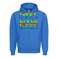 True Royal Western Love Lives Here Zipper Hoodie - BundleAndBundleShop