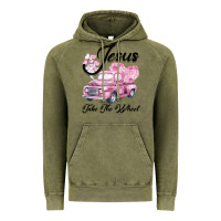 Vintage Olive Leopard Floral Pink Car Jesus Take The Wheel Vintage Hoodie - Bettercallsaul