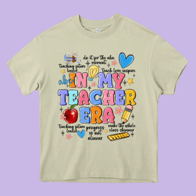 In My Teacher Era Heavy Core Tee Designed By Maliassmallbusiness