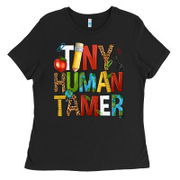 Black tiny human tamer Ladies Tee - NancyCooperArtShop