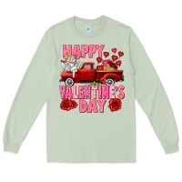 Matcha Happy Valentine's day red truck Long Sleeve Tee - HowdyJamesFarm