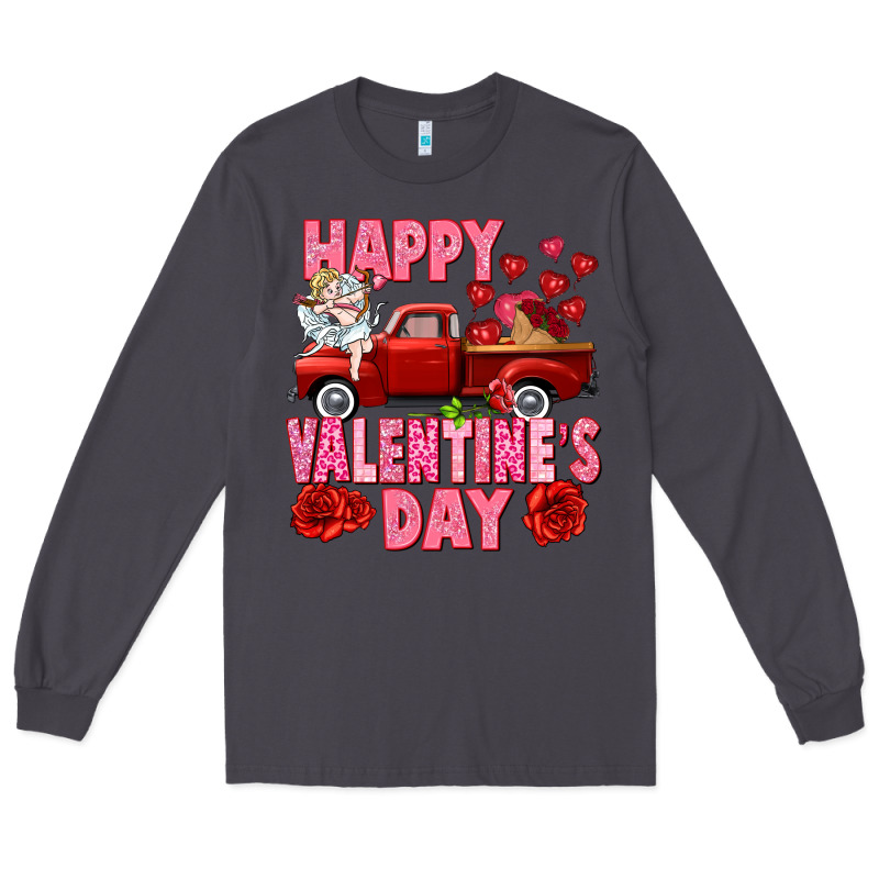 Happy Valentine's Day Red Truck Long Sleeve Tee by HowdyJamesFarm | Teevron