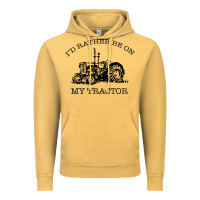 Vintage Mustard I D Rather Be On My Tractor Vintage Hoodie - Bettercallsaul