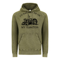 Vintage Olive I D Rather Be On My Tractor Vintage Hoodie - Bettercallsaul