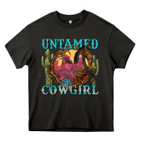 Asphalt untamed cowgirl Heavy Core Tee - NancyCooperArtShop