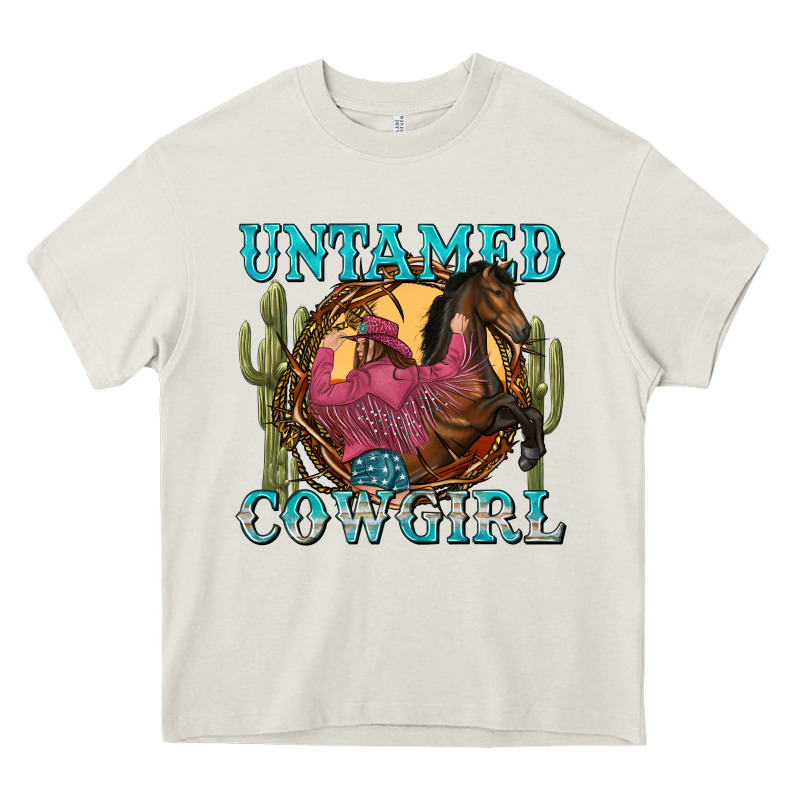 Untamed Cowgirl Heavy Core Tee by NancyCooperArtShop | Teevron