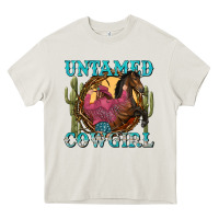 Cream untamed cowgirl Heavy Core Tee - NancyCooperArtShop