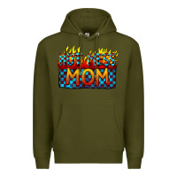 Army Green Hot mess mom Mother's Day Premium Hoodie - FaDigitalArtStudio