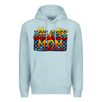 Blue Mist Hot mess mom Mother's Day Premium Hoodie - FaDigitalArtStudio