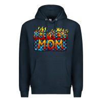 Navy Hot mess mom Mother's Day Premium Hoodie - FaDigitalArtStudio