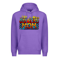Purple Hot mess mom Mother's Day Premium Hoodie - FaDigitalArtStudio
