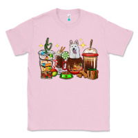Bubblegum Pink Christmas coffee cups with White Shepherd Classic Tee - RanaPortraitStore