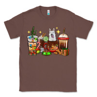 Chestnut Christmas coffee cups with White Shepherd Classic Tee - RanaPortraitStore