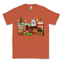 Copper Christmas coffee cups with White Shepherd Classic Tee - RanaPortraitStore